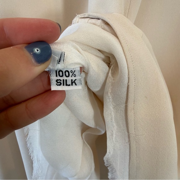 Vintage Silk Wedding Gown with Button Shoulder Details and Mesh Back - Picture 12 of 13